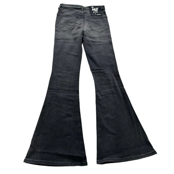 Free People x Sandrine Rose Women's Sz 26 Black Distressed Wide Flare Je… - Picture 2 of 10